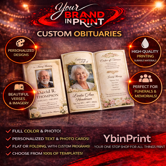 Obituaries Half Page & Full Page Options